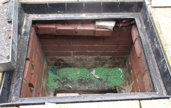 rat poison on sewer benching